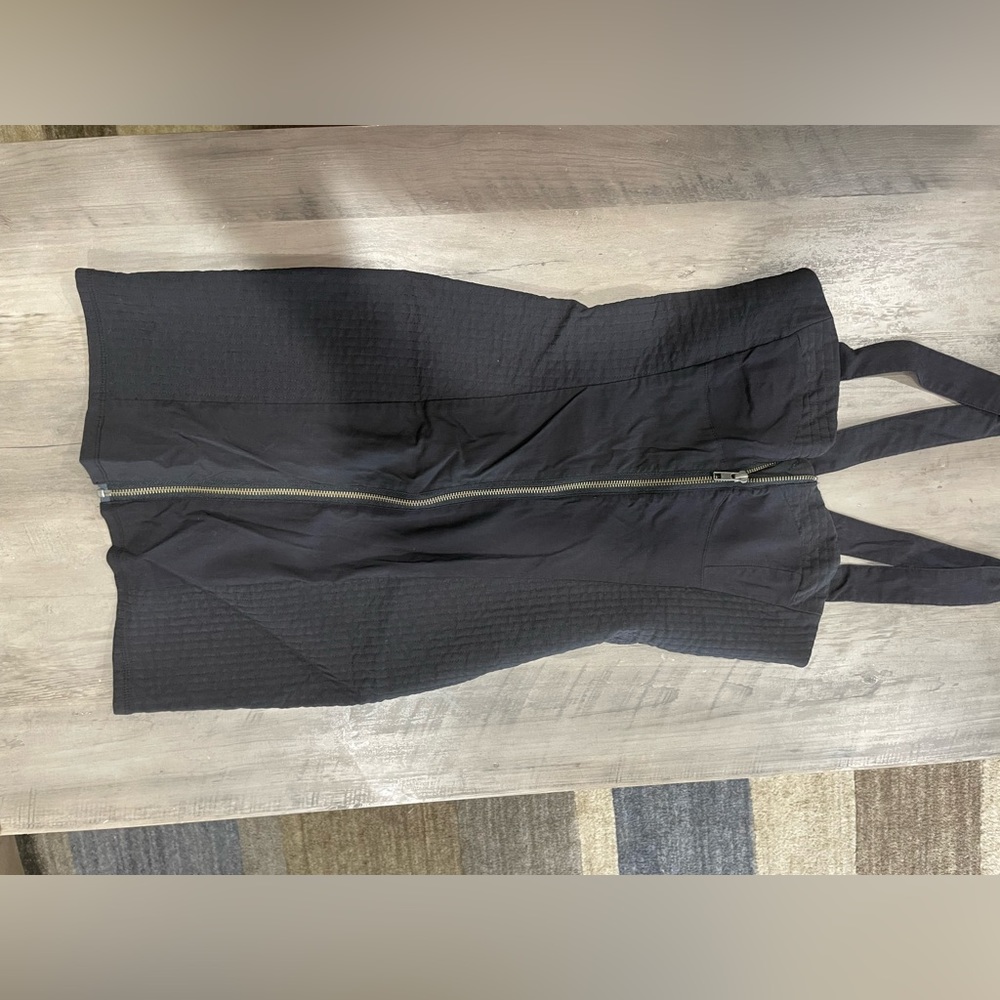 Black zipper body con dress